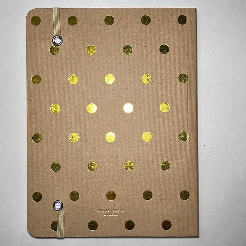 BRAND NEW Sugar Paper gold polka dots planner notebook daily agenda journal